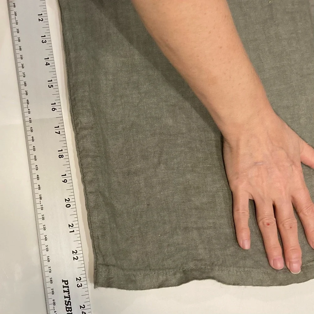 nwot BEACHWOOD BABY Jumpsuit One-Size Linen ITALY Olive Oversized Wide RuchStrap - Picture 10 of 11